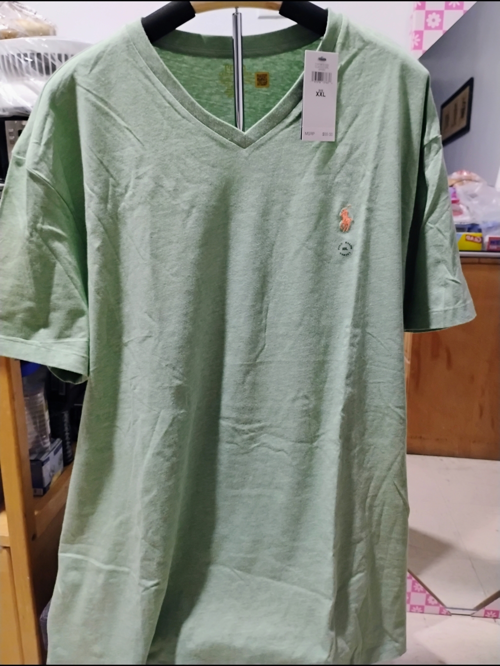 Polo by Ralph Lauren Classic V‑Neck T‑Shirt in Mint Green